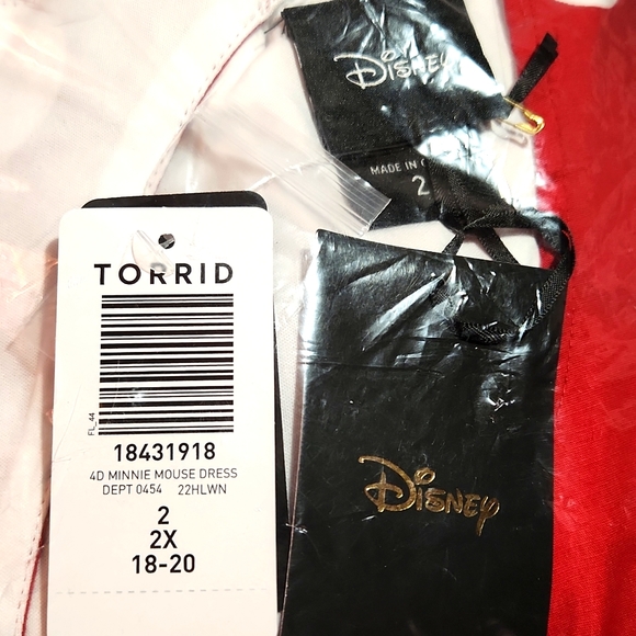 ♥️NWT VINTAGE TORRID DISNEY MINNIE MOUSE PUFF SLEEVE HALLOWEEN COSTUME DRESS 2X - Picture 5 of 11